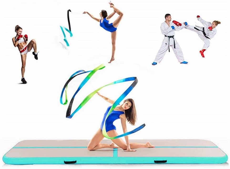BATTIFE Air Track 10ft/13ft/16ft Inflatable Gymnastics Tumbling Mat 4 Inch Thickness for Home Use(Blue/Green/Pink) : Sports & Outdoors