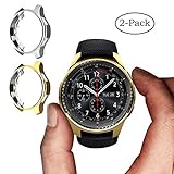 Bangyee Compatible Samsung Gear S3/ Galaxy Watch 46mm Case, [2-Pack] Soft TPU Protective Bumper Shell Cover Accessory for Gear S3 Frontier/ S3 Classic/Galaxy Watch 46mm Smartwatch (Silver Gold)