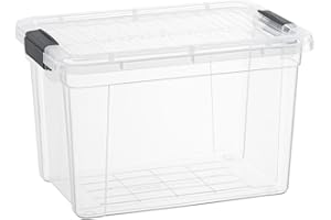 Superio X-Deep Clear Storage Container with Lid and Handles, Stackable Organizer Bin for Home, Garage, and Dorm- Store Cloths, Boots, Toys, and Accessories, (12 Qt.)