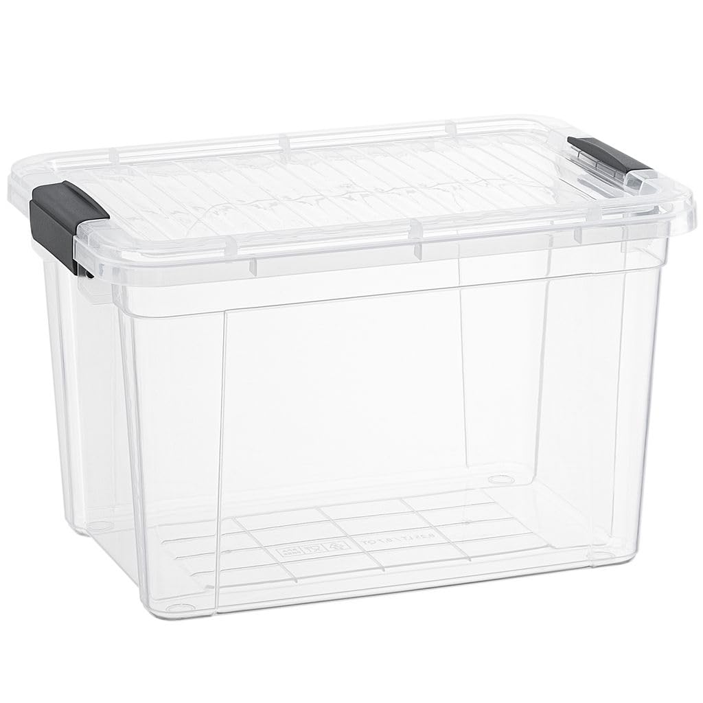 Photo 1 of **MSRP 12.99** Superio X-Deep Clear Storage Container with Lid and Handles, Stackable Organizer Bin for Home, Garage, and Dorm- Store Cloths, Boots, Toys, and Accessories, (8.7 Qt.)