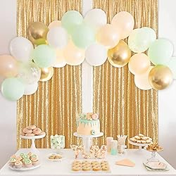 B-COOL Gold Sequin Backdrop Curtain Gold Curtains 2