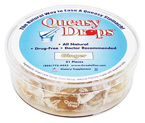 Three Lollies Queasy Pops All Natural Ginger , 21 Lozenges