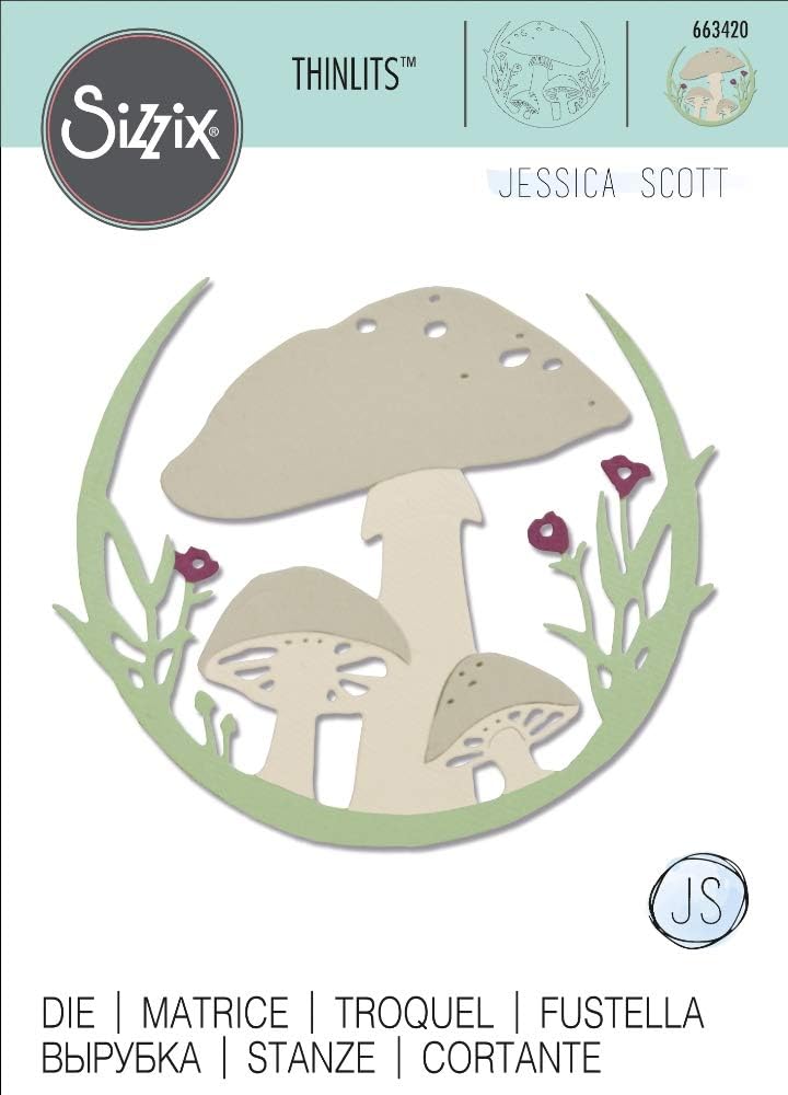 Sizzix Thinlits Die 663420 Mushroom Wreath by Jessica Scott, Multi Colour, One Size - Image 4