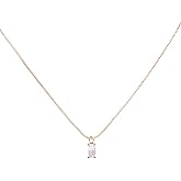 PATIKIL Birthstone Necklace for Women, Rectangle Cubic Zirconia Pendant Necklace, Dainty 18K Gold Plated Diamond Simple Necklace