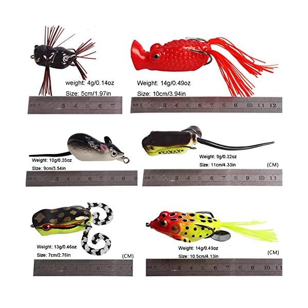 Sougayilang-Topwater-Frog-Rat-Soft-Swim-Crankbait-Fishing-Lures-with-Plastic-Box-Pack-of-6pcs