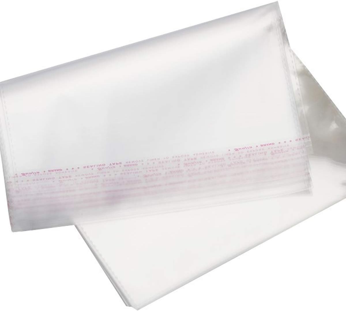 Pack of 100 self-Adhesive OPP Plastic Bags, Small Flat Bags, Transparent Bags, Biscuits Bags, Sweets