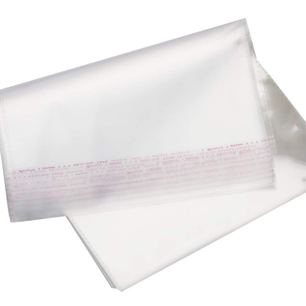 Pack of 100 self-Adhesive OPP Plastic Bags, Small Flat Bags, Transparent Bags, Biscuits Bags, Sweets, Gift Packaging for Clothes and Textiles. 15 x 26 cm?22 + 4?