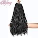 Passion Twist Hair Black Water Wave Crochet Hair 6 Packs Curly Bohemian Hair For Crochet Passion Twists Pre Stretched Crochet Braiding Hair Crochet Braids Synthetic Hair Extension(18inch,1B#)