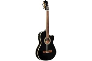 Stagg 6 String Classical Guitar, Right, Black, Full (SCL60 TCE-BLK)