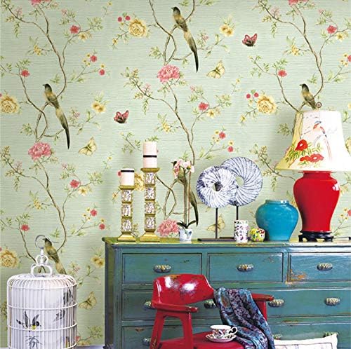 Chinese Flower and Bird 3D Wallpaper Garden Stereoscopic American Living Room, Bedroom TV Background Wall 3D Wall Paper Washable High200cmWidth140cm Color
