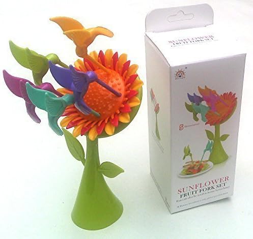 Toy! Sunflower Fruit Fork Set (5 Hummingbird) combinations out of top designer.(Rare items)