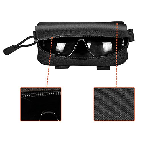 IronSeals Tactical Sunglasses Case, Tactical Zipper Portable Eyeglasses Carrying Case Sunglasses Hard Case Glasses Pouch