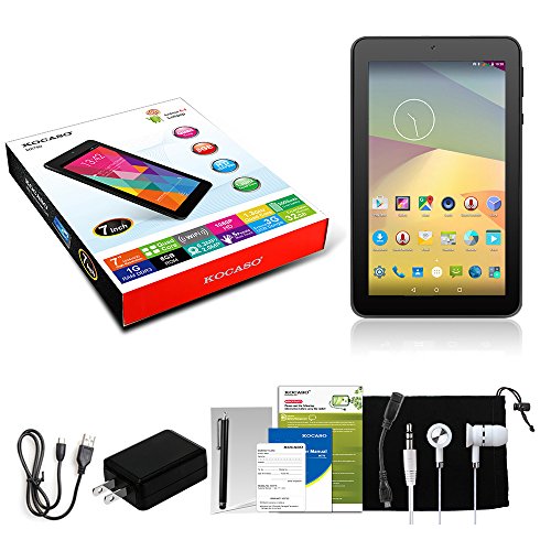 Kocaso MX790 Quad Core Google Android 5.1 Lollipop 7" Tablet PC, 1GB RAM, 8GB Memory, Wi-Fi, Dual Camera, High Resolution HD Screen - Black