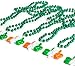 124 St Patricks Day Shamrock Party Favor Set, 12 Rubber Bracelets, 12 Shamrock Bead Necklaces, 100 Shamrock Stickers
