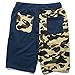 Shark Pattern Camouflage Stitching Shorts Men Drawstring Black Sports Shorts Royal Blue XL