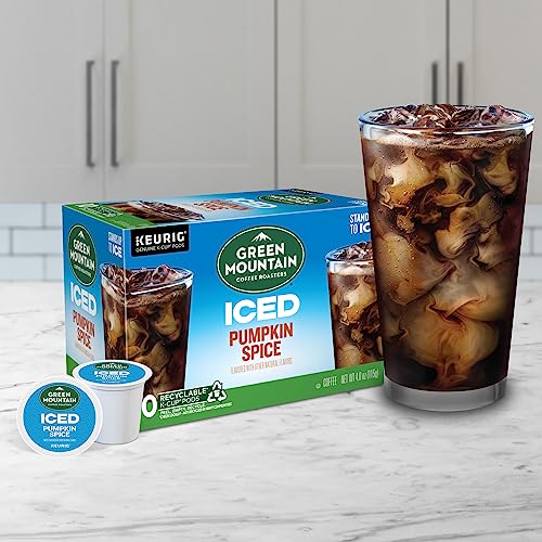 GREEN MOUNTAIN COFFEE BREW OVER ICE PUMPKIN SPICE, KEURIG SINGLE SERVE K-CUP PODS, 10 COUNT