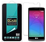 TechFilm®- LG Leon LTE [Tempered Glass] Screen Protector, Premium Ballistic Glass Round Edge [0.3mm] Ultra-Clear Anti-Scratch, Anti-Fingerprint, Bubble Free, Maximum Screen Protection from Bumps, Drops, Scrapes, and Marks [1 Pack]- Retail Packaging