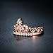 UMODE 18K Rose Gold Plated Clear Exquisite Princess Crown Tiara Design Tiny Cubic Zirconia CZ Diamond Accented Fashion Ring for Women