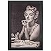 Officially Licensed Vintage Marilyn Monroe Black and White Framed Photo Portrait Wall Art (19” H x 13” L)
