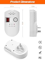 HSTMYFS Natural Gas Detector Plug-in Combustible Gas Alarm 85dB view 3