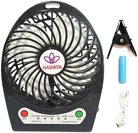 HADATA 4.5 Inch Rechargeable Portable mini clip desk Fan for Outdoor Camping Travel Office Laptop Kid Child Study Work Table Car Seat