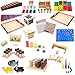 MonkeyJack Montessori Sensorial Family Set Brown Stair+Pink Tower+Cylinder Blocks Toy Gift for Kids