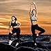 AJISAI Womens Workout Leggings Mid-Waist Yoga Pants Running Tights with Side Pockets Black Size L