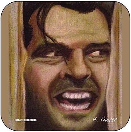 Jack Torrance - Here's Johnny from Stephen Kings The Shining - Original Film Themed Artwork Portrait by Kev Guyler - Coaster design by Coasteroo by Coasteroo