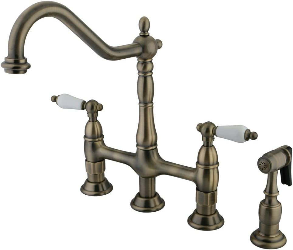 Kingston Brass Ks1276plbs Heritage 8 Inch Kitchen Faucet With