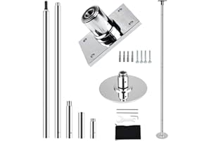 PRIORMAN Height Adjustable Permanent Dance Pole with Fixed Plate Enhanced Safety and Stability for Home Dancing