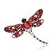 Top Cheer Vintage Style Rhinestone Crystal Dragonfly Brooch Pin Animal Broach Pins Jewelry (Green)