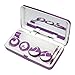 JAVOedge Purple Metallic Contact Lens Travel Kit with Mirror, 2 Twist Cap Lens Set, and 1 Large Solution Bottle