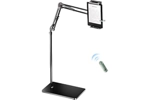 UNIBITRI Floor Stand for Kindle with Remote Page Turner, Holder Stand for Reading in Bed with Clicker – for Kindle Paperwhite, Oasis,Tablet, iPhone and More 4.7-11 inch,Green Remote