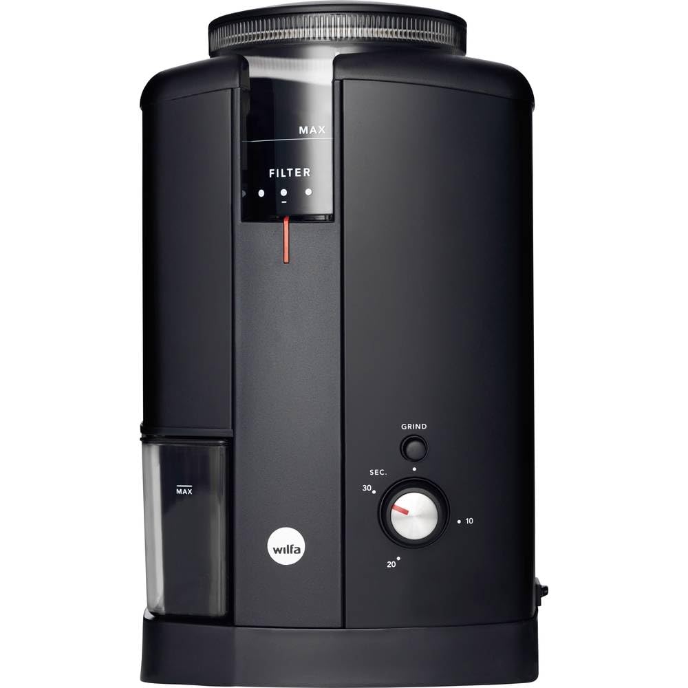 Wilfa CLASSIC AROMA Coffee grinder - electric grinder with cone grinder - 34 grinding levels - bean container for 250gr coffee, black