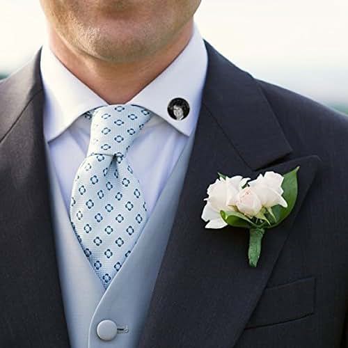 Wedding Pin / Photo Lapel Pin / Groom Lapel