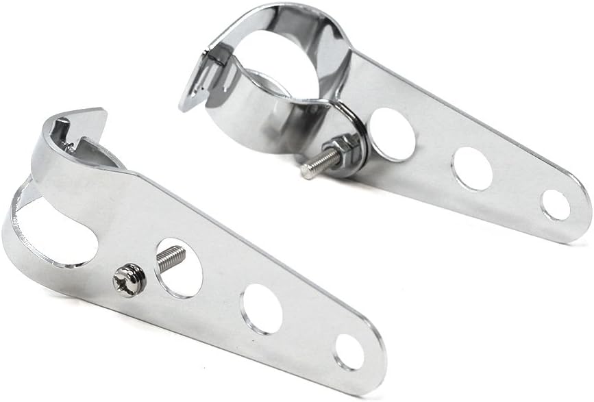 Lightweight Chrome Headlight Fork Mounting Brackets for