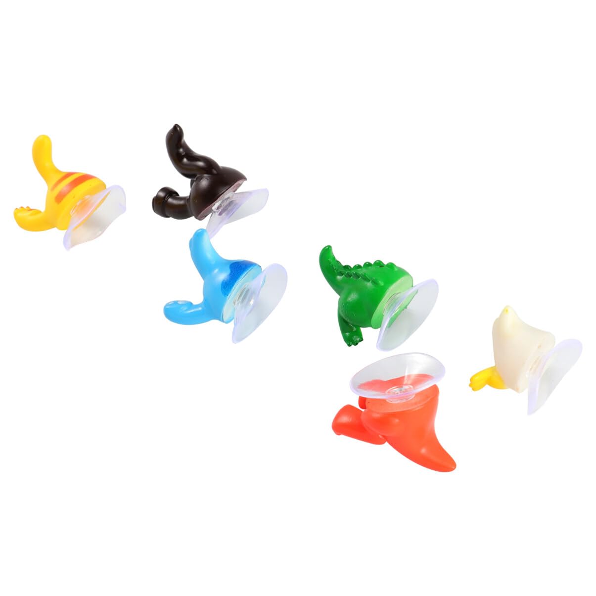 TOPBATHY 6pcs Animal Tail Sucker Hooks Creative Decor for Bathroom Bedroom Livingroom Store Mixed Home Animal Hooks
