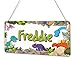 Beenanas Happy Dinosaur Border Personalised Childs Bedroom Door Sign Name Plaque