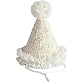 Ubxvamm Birthday Celebration Hat Kids Princess Baby Caps Photography Props Conical Caps for Infant Girl Trimmed Tulle Hat