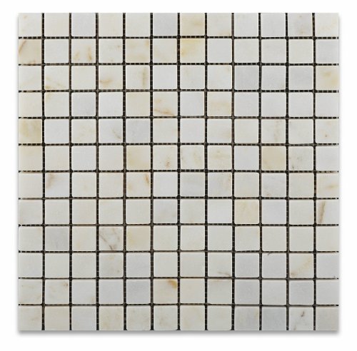 Afyon Sugar Marble Tumbled 1 X 1 Mosaic Tile on Mesh - 6" X 6" Sample