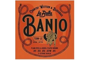 La Bella 730M-LE Medium Loop-Ends 5- Banjo strings 11-11