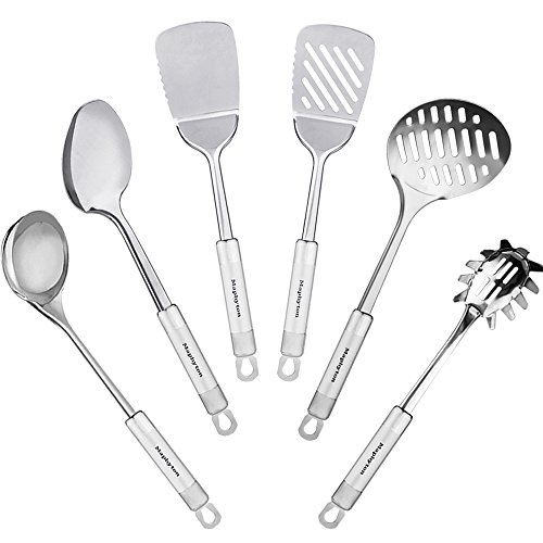 Stainless Steel Utensil Set, 6 Pieces Nonstick Kitchen Cooking Utensils Tools with FDA Tested