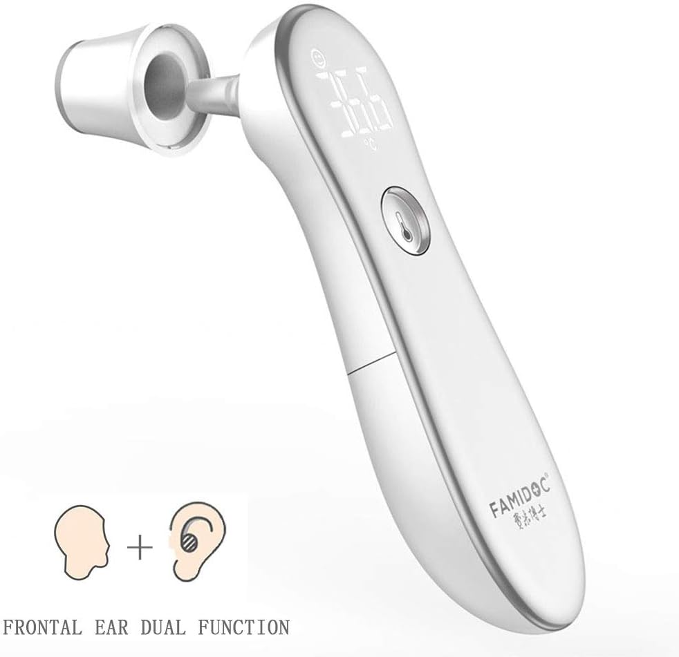 DUOUH Forehead Thermometer with Ear Function, Digital Thermometer for Fever, Ear and Forehead Function with Fever Alarm and Memory Function – Ideal for Babies, Infants, Children, Adults