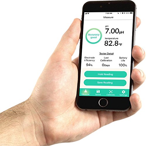Jenco pH610B Bluetooth Wireless Lab Quality Pocket Size Digital pH & Temperature Meter Tester | Perfect For Pools & Spas | Aquariums | Hydroponics | 0.01 pH Resolution