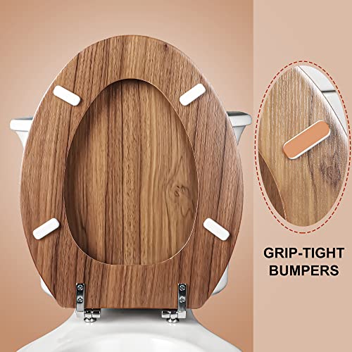 Elongated Toilet Seat Molded Wood Toilet Seat with Zinc Alloy Hinges