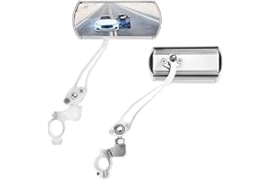 NAKAZAWA Bicycle Mirrors for Handlebar, A Pair of 360 Adjustable Rotation Bike Mirrors Handlebar Rearview Mirror, Bicycle Cycling Rear View Mirrors Mountain Bike Mirror-Sliver