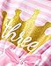 NNJXD Girl Shinny Stripe Baby Girl Printed Tutu Dress Size (100) 2-3 Years Gold&Pink