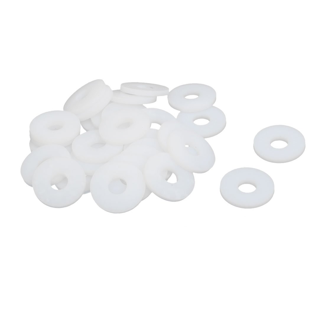 sourcingmap PTFE Flat Washers 18mm OD 6mm ID 2mm Thickness Sealing Gasket for Faucet Pipe Water Hose, White, Pack of 30