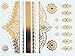 5 Sheets Metallic Tattoos Gold and Silver Flash By Modern Boho HUGE Collection (Namaste Collection)
