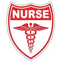 Nurse Shield LPN NP RN BSN Red Caduceus Gift Idea Sticker Decal 4x5 inches
